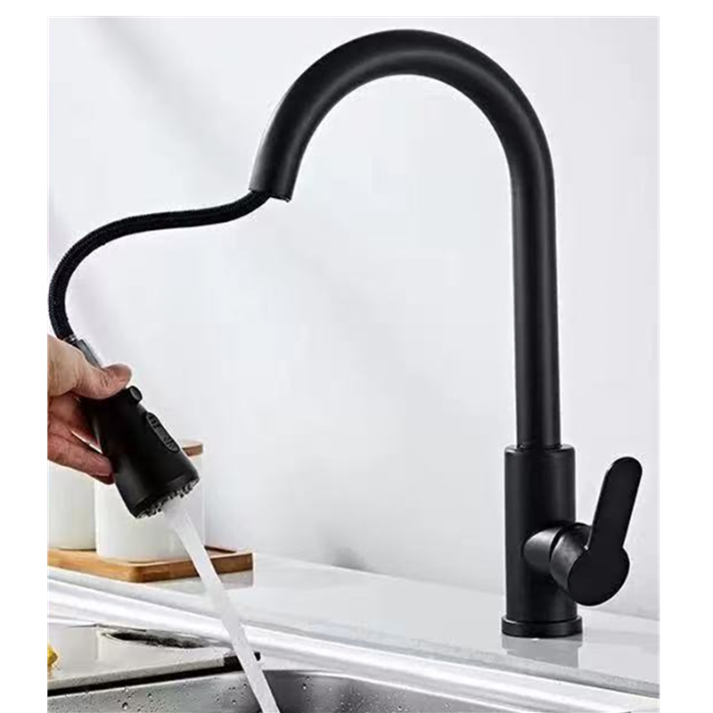 Commercial Kitchen Faucets - Küchenarmatur, herausziehbar, gebürstetes Nickel, Edelstahl, schwarz,