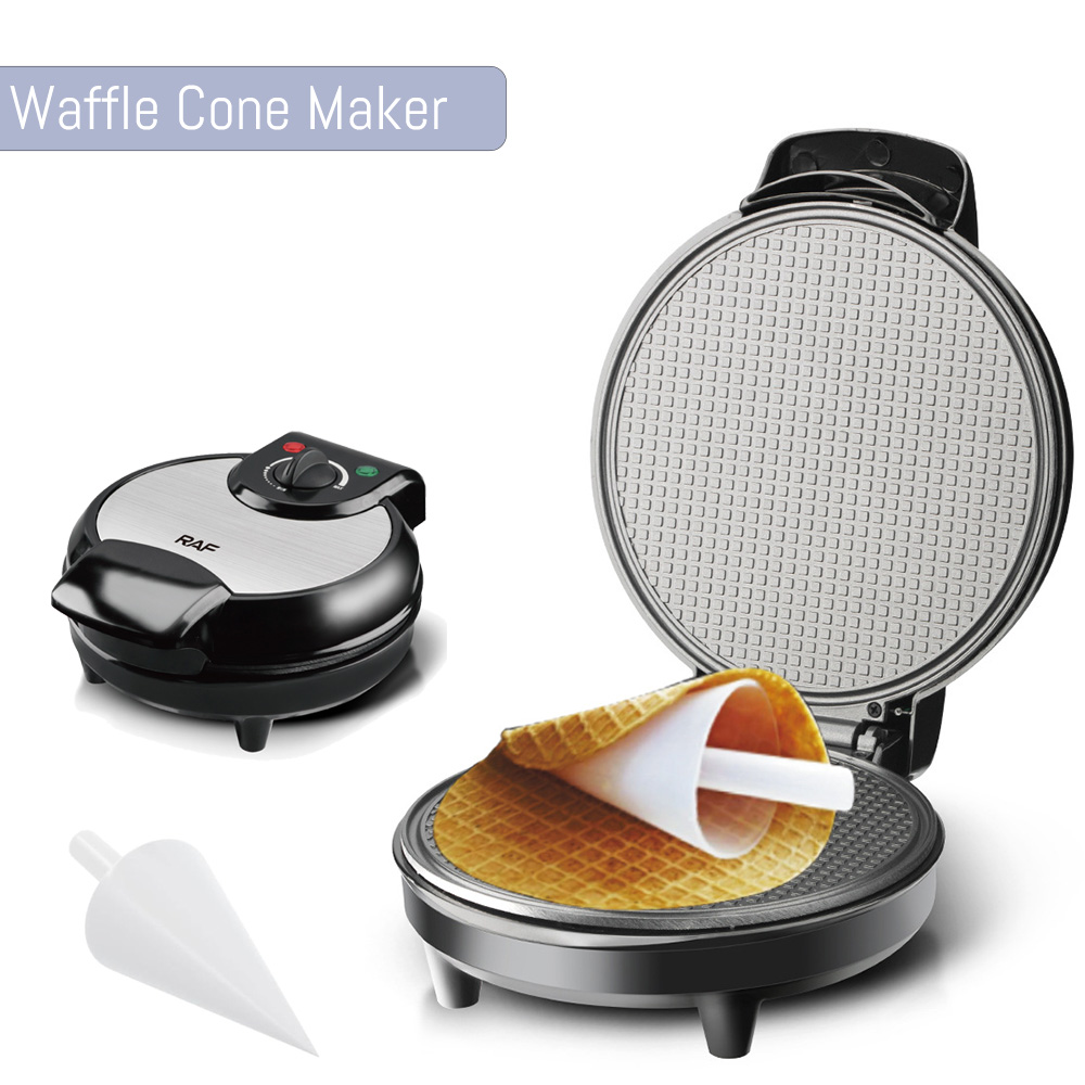 Waffle Maker Commercial - Elektrische Waffelkegelmaschine mit Bräunungskontrolle, antihaftbeschichteter Waffelschüsselhersteller,