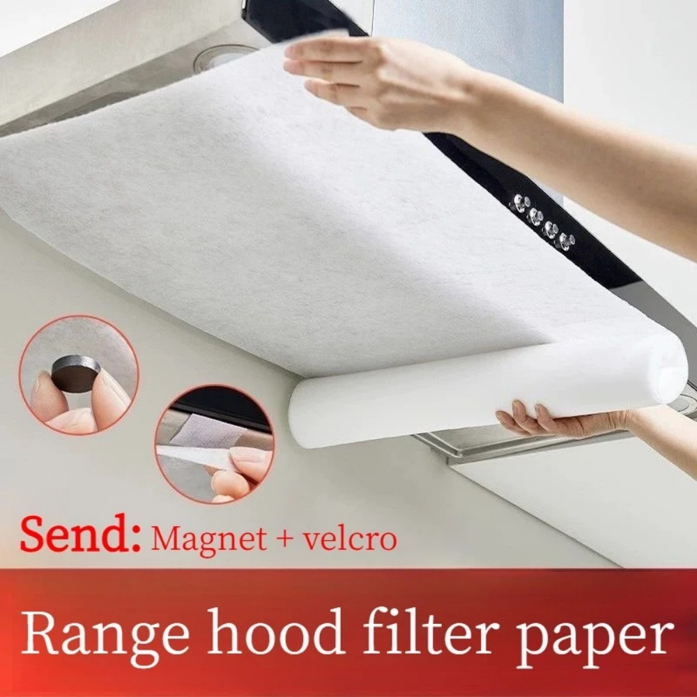 Commercial Kitchen Oil Filter - Verstärktes Dunstabzugshauben-Filterpapier, Hitzebeständige Küchen-Ölabsorbierende Baumwolle Fettabsorbierende