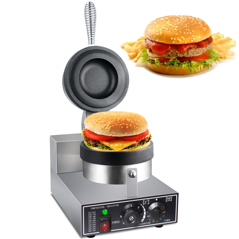 Waffle Maker Commercial - HPH2O Elektrische UFO-Burger-Maschine 1300W Panini-Presse Antihaftbeschichtung