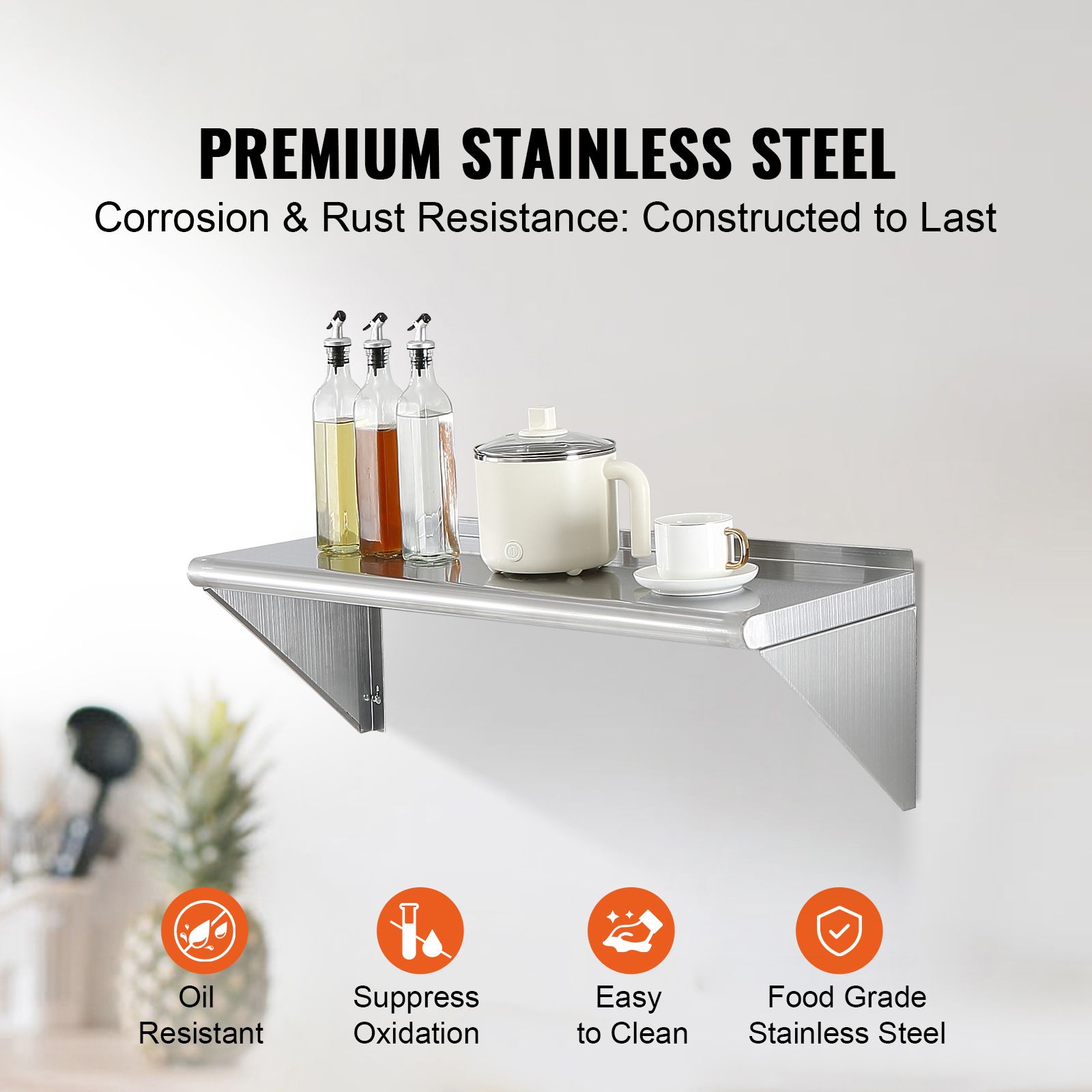 Commercial Kitchen Wall Shelves - 30,5 cm x 91,4 cm Edelstahlregal,