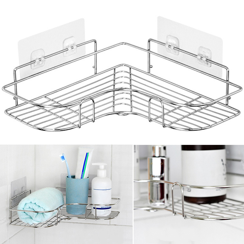 Commercial Kitchen Wall Shelves - Haushalts-Badezimmer-Aufbewahrungsregal aus Edelstahl, dreieckig, langlebig, Shampoo-/Seifen-Aufbewahrungsregale